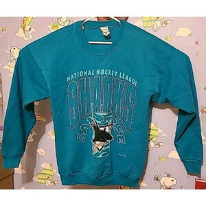 Vintage 90s 1993 NHL San Jose Sharks Crewneck Sweater Size XL Made In USA Artex
